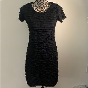 Forever black fitted‎ ruffle dress